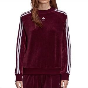 Adidas Women’s Velvet Maroon Crewneck